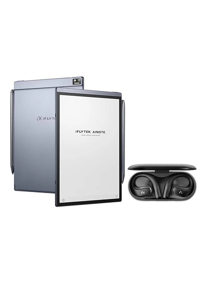 iFLYTEK تابلت AINOTE Air 2 بالحبر مع قلم ستايلس، تحويل الصوت إلى نص، ترجمة لغات، نظام أندرويد، مع سماعات Viaim OpenNote اللاسلكية للمؤتمرات الذكية مع النسخ المباشر | أسود - Image 1